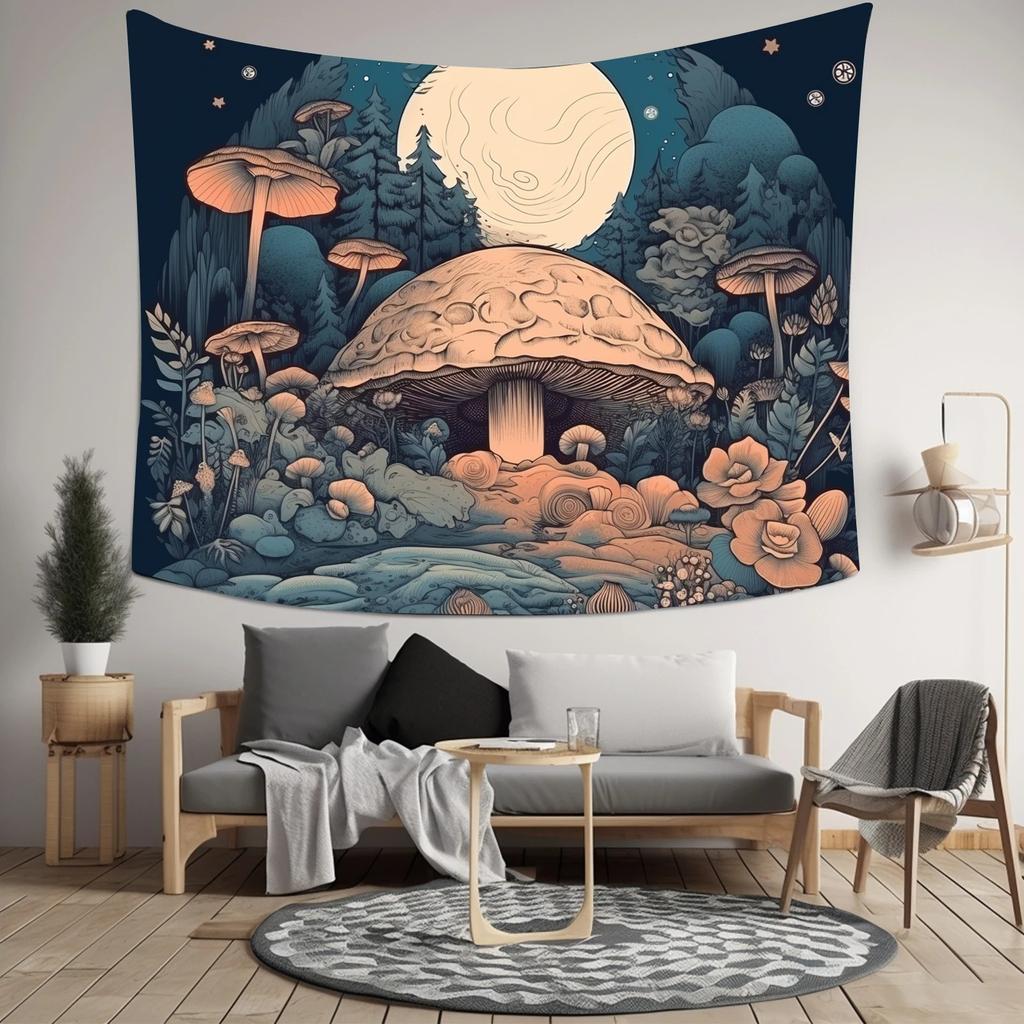 Fantasy Mushroom Decorative Tapestry Home Wall Living Room Office Decorative Tapestry