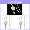 Pearl Necklace For Women Long Floral Pendant With Shell Material For Fashion Jewelry