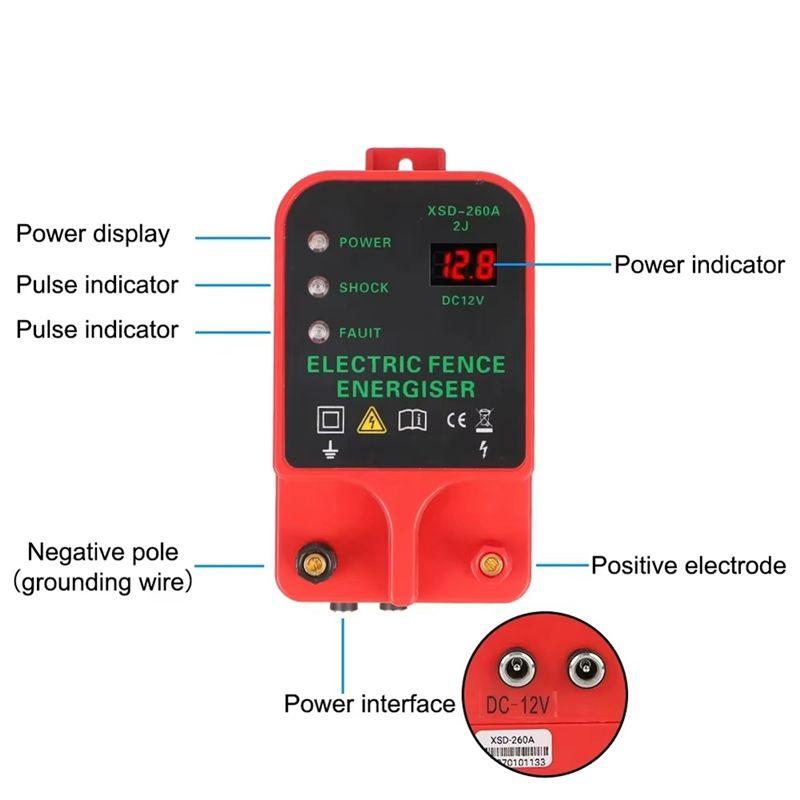 A60z10km Solar Panel Electric Fence Energizer For Poultry Equipments And Garden Fence With Portable Power US Plugmay