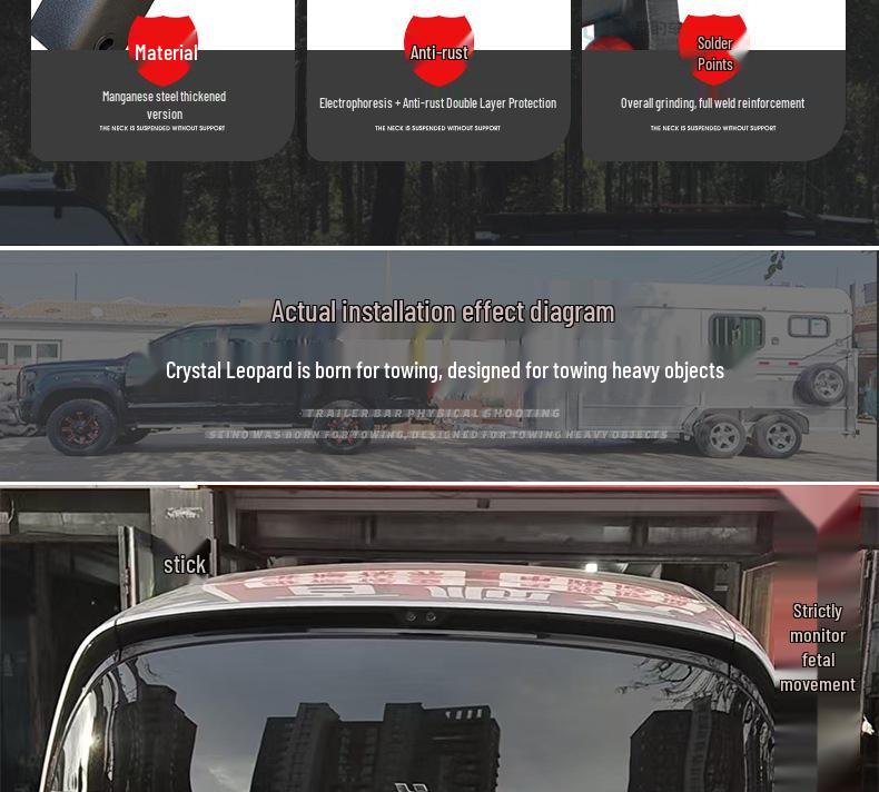 Ideal MEGA Tow Hitch - Square Hole Tow Bar Rear Bumper Towing Hook