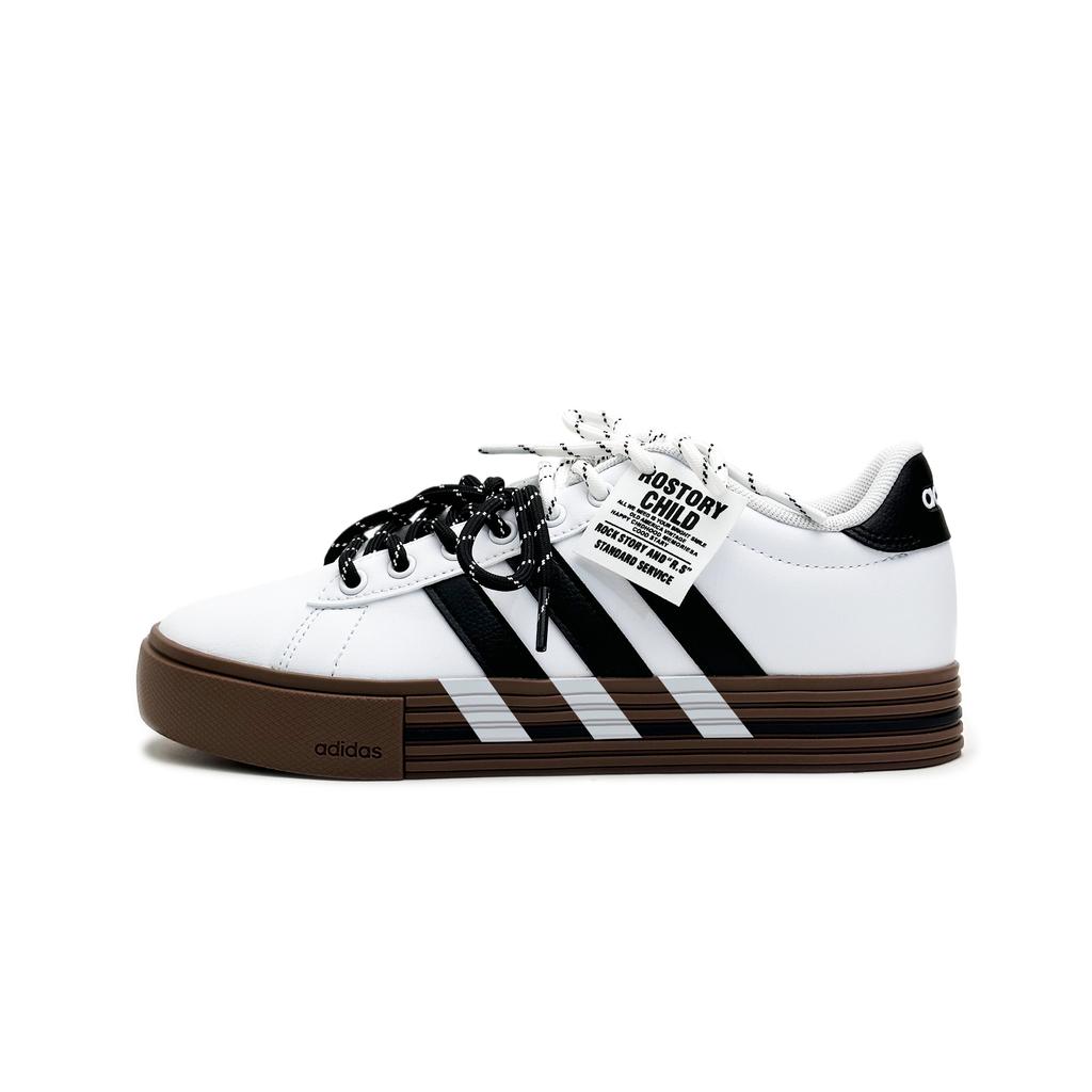 Adidas Daily 4.0 Synthetic Leather Abrasion Resistant Slip Resistant Low top Skateboard Shoes Unisex White JR0077(Team1801-)