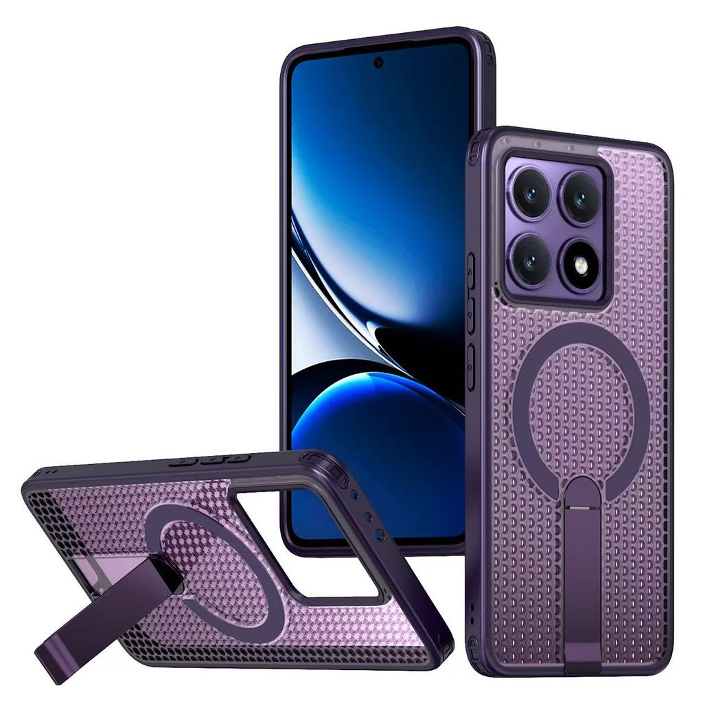 Case For Redmi Note 14 5G Note 13 Pro 4G Magsafe Magnetic Ring Stand Heat Dissipation Armor Shockproof Cover For Xiaomi 14T Pro