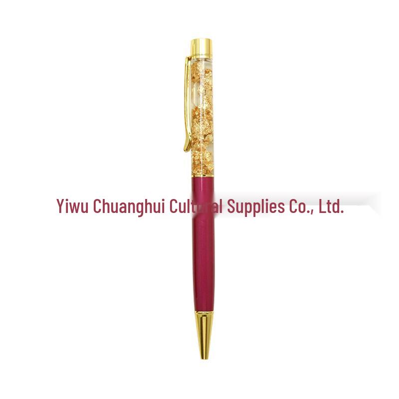 Gold Crystal Foil Metal Ballpoint Pen - Signature & Gift Pen with Laser Engraving