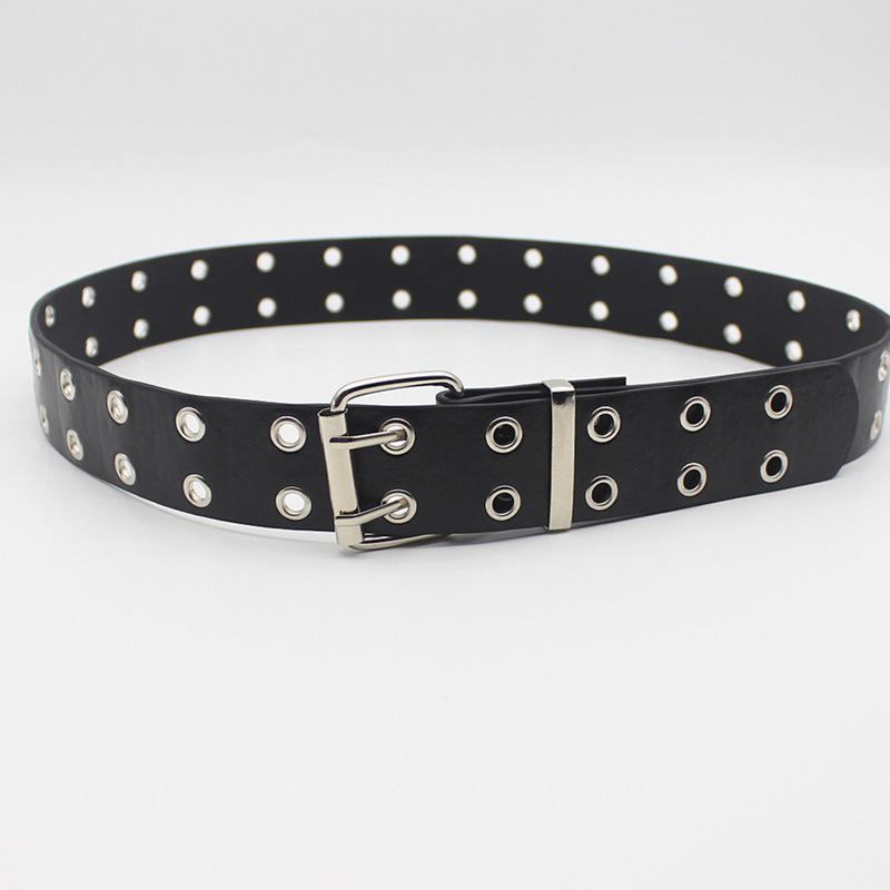 Hip Hop Eyelet Belt with Chain - Women's European/American Punk Style Fashion Waist Belt