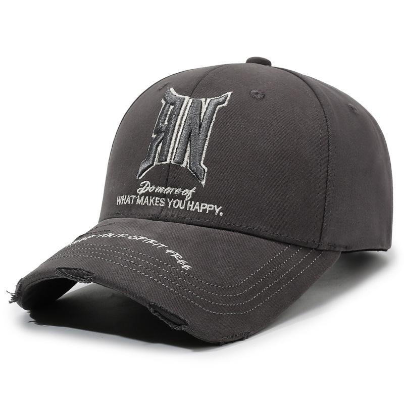 Hole Embroidered Letter Baseball Cap Unisex Sunshade Hat Outdoor Cap