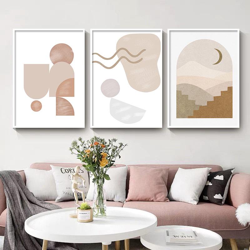 Abstract Boho Mountain Face Line Geometry Wall Art Picture Minimalist Canvas Painting Print Poster ForLiving Room Interior Decor