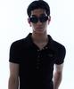MORE THAN BLACK Logo Snap Collar Half Sleeve