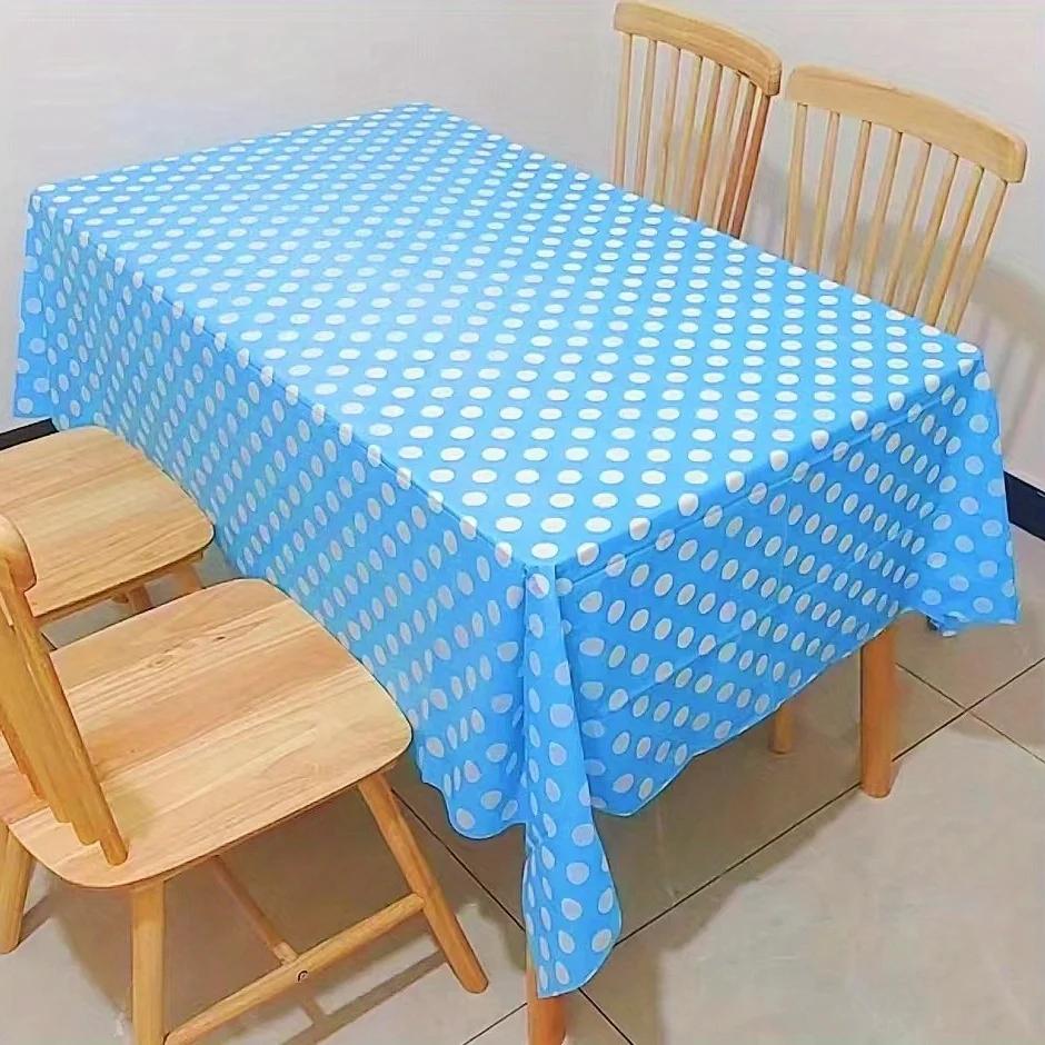 Waterproof And Oil-Proof Polka Dot Disposable Rectangular Tablecloth Peva Material Restaurant Hotel Tablecloth For Home Party