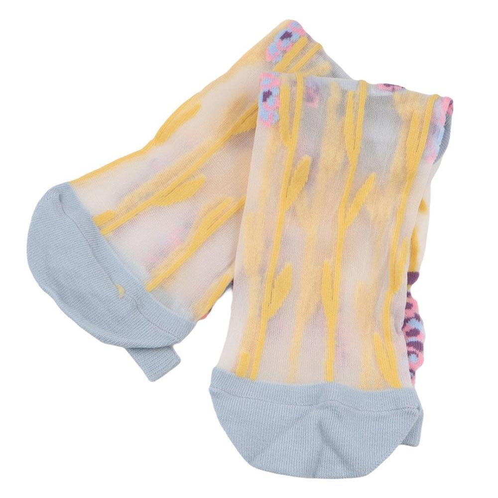 Crystal Silk Socks Girls Embroidery Women's Socks Middle Tube Socks Floral Hosiery Flower Socks