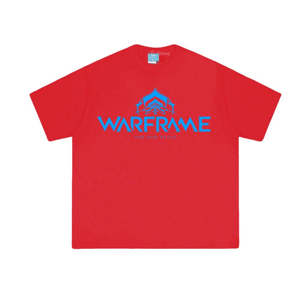 Warframe Shooting Game LOGO Print Tee 100% Cotton Round Neck T Shirts Summer Comfortable Tops