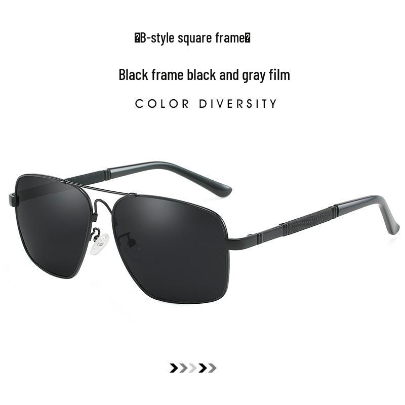 Men s Polarized Large Frame Sunglasses with Memory Metal Frog Style for Outdoor Driving
