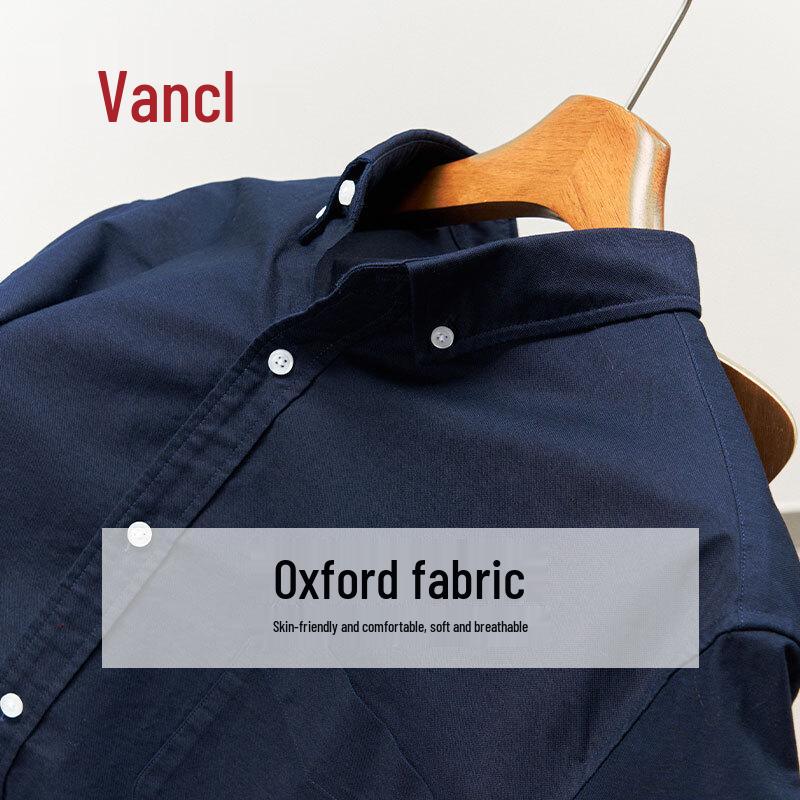 

Мужская однотонная хлопковая рубашка на пуговицах Vancl 2XL