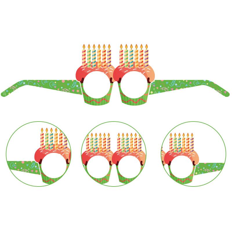 12 Pezzi Occhiali di Carta per Festa di Compleanno Occhiali Divertenti per Travestimento Decorazione per Festa di Compleanno dei Bambini