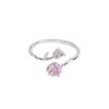 Versatile Pink Zircon Rose Flower Ring for Women - Elegant Forest Style, Super Fairy Fashion Ring