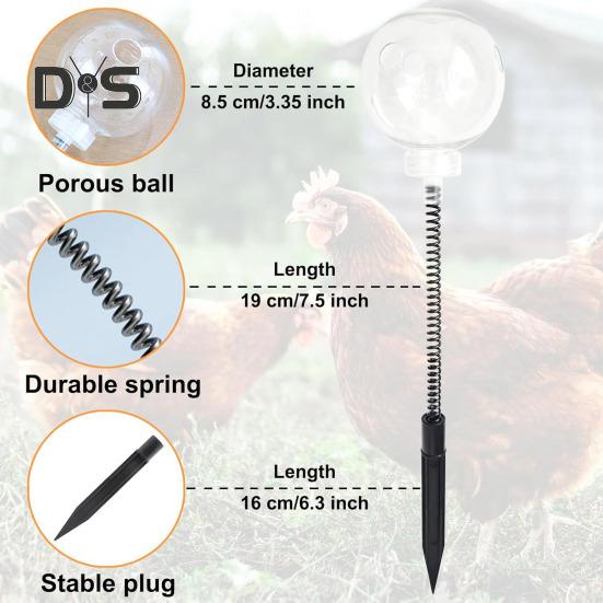 2 Pcs Chicken Feeding Toy Chicken Swing Slow Feeder with Spring And Ground Stake Chicken Enrichment Treat Dispenser for Hens Poultry Duck Birds