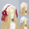 Ribbon Bow Lolita Lace Headband Sweet Anime Maid Cosplay Headdress Cute Ruffled Hairband  Daily