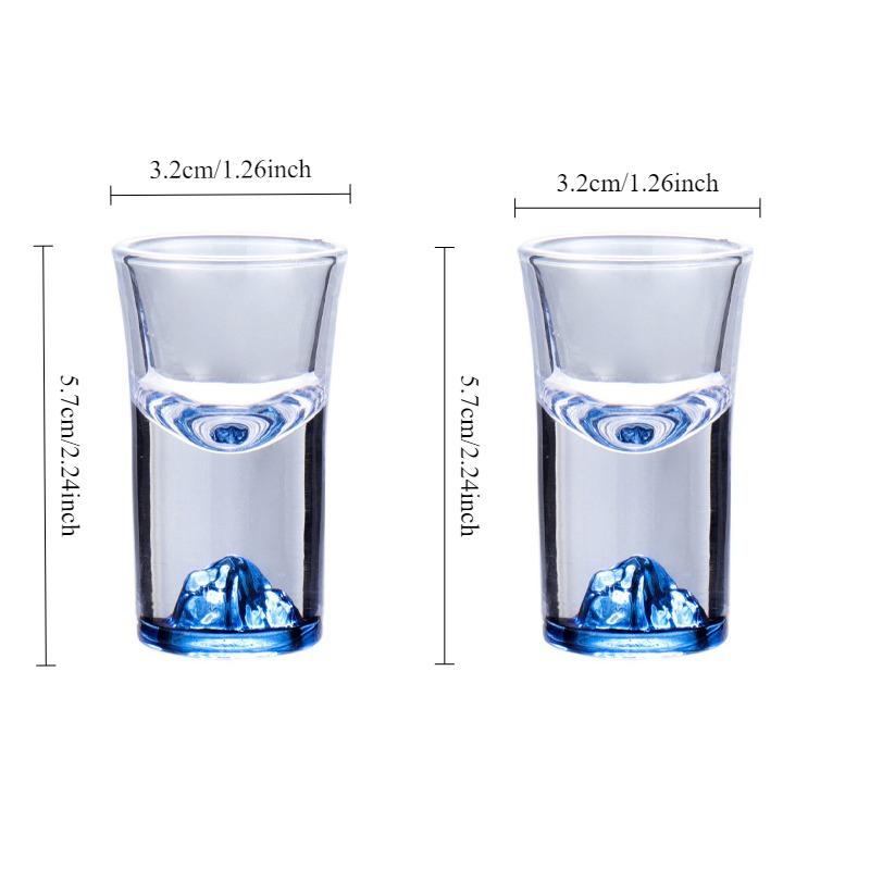 10ml Creative Golden Mountain Shot Glass Cup Personalized Transparent Whiskey Glass High-end Luxury Bullet-shaped Glass Shot Cup 2pcs