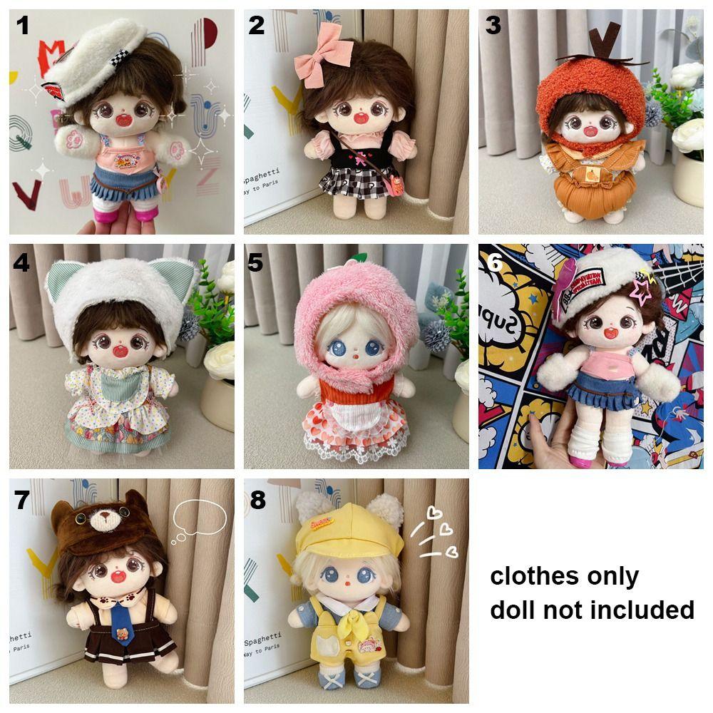 20CM Miniature Dress Suit Multicolor Doll Cap Dress Set Toy Doll Clothes  Cotton Stuffed Doll