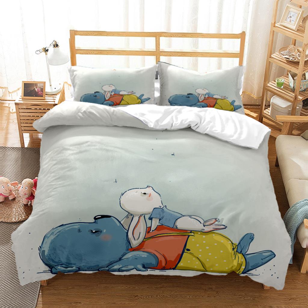 Bunny HD Bedding Set Teen King Bedding Set Children's Bed Down Duvet Cover Pillow Cover Bedding Set