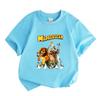 Kids Boys Girls 100% Cotton Crew Neck Short Sleeve T-Shirt, Funny Madagascar Animal Group Print Casual Soft Tee for Summer Daily Playwear, Top for Chi