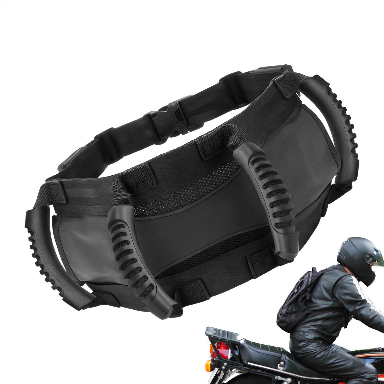 Motorcycle Passenger Handles Adjustable Safety Strap Motorbike Waist Belt Back Seat Handle For Riders Kids Adults ATV Snowmobile China Mainland