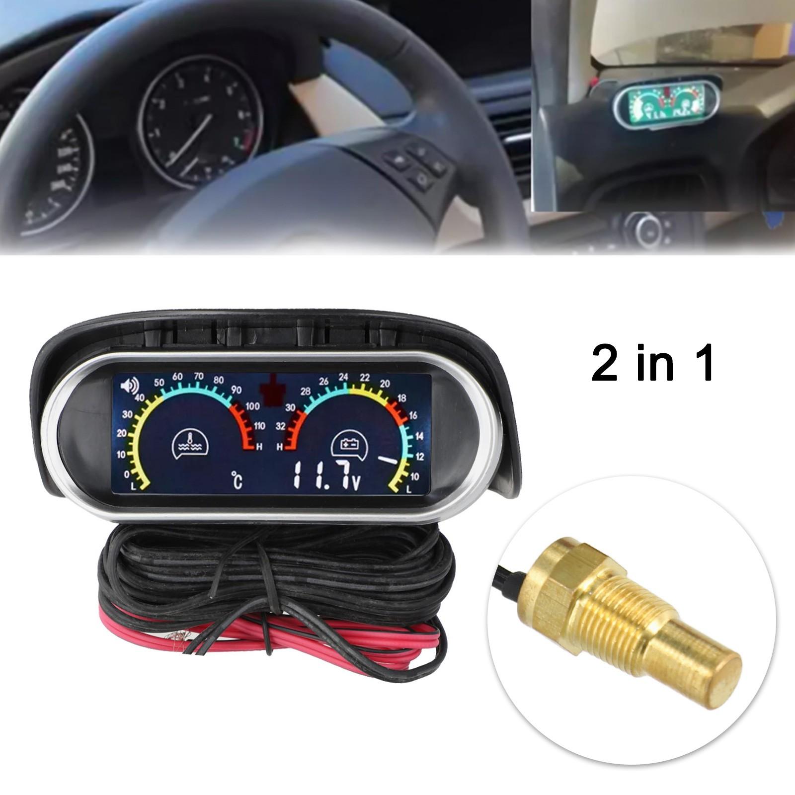 

Стильный дизайн 2 в 1 LCD датчик температуры воды и вольтметр для приборной панели автомобиля с датчиком