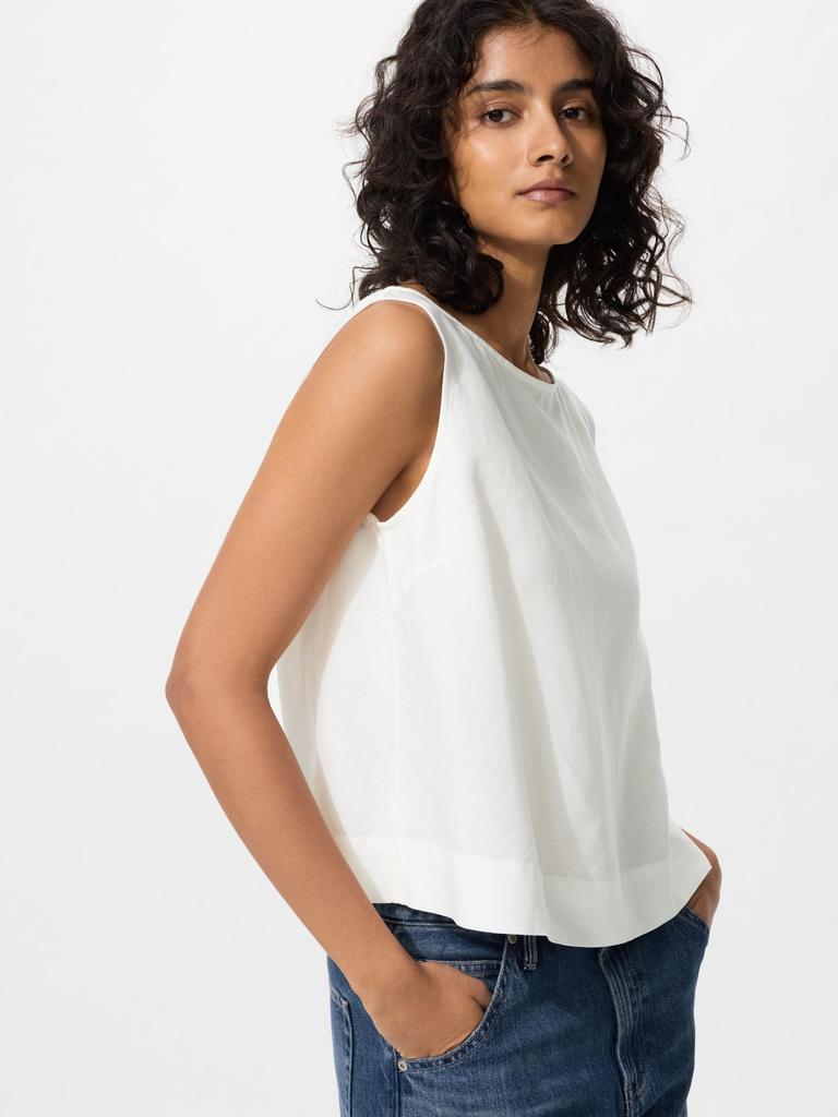 Uniqlo Japan Linen Blend Blouse Sleeveless