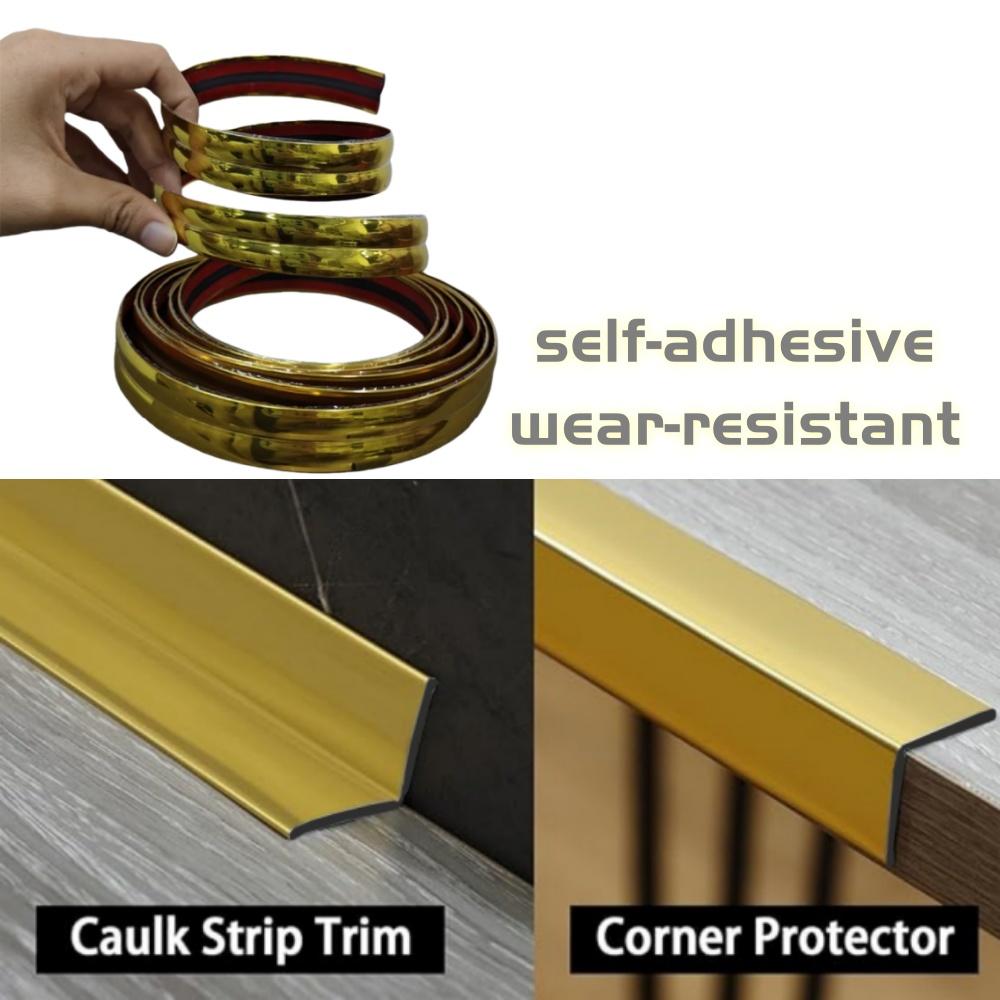 1pc 118.11inX0.79in Self adhesive desktop edge wall corner decorative strip, DIY PVC wall corner skirting decorative strip