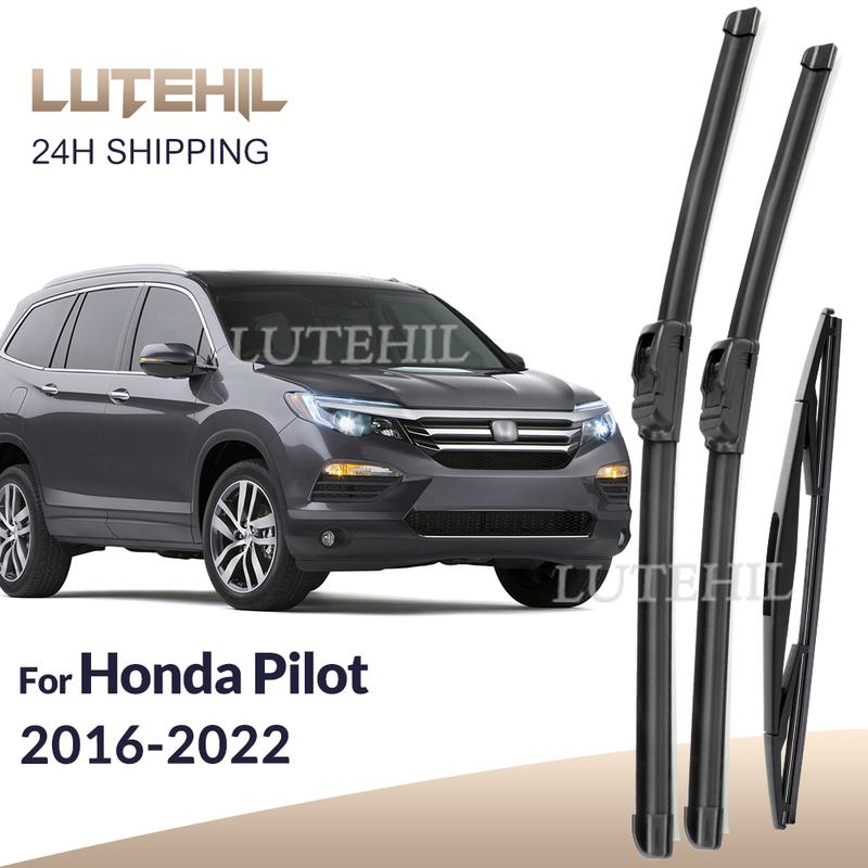 For Honda Pilot 2016- 2017 2018 Wiper Front&Rear Wiper Blades Windshield Windscreen Window Brushes 26 24 14 Honda Pilot