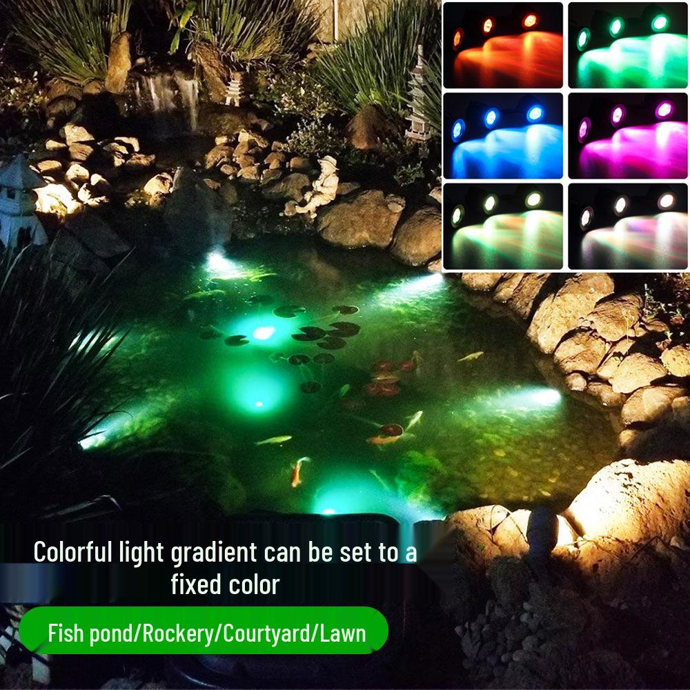 Underwater RGB Solar Garden Light for Pool, Lawn, Rockery, and Courtyard