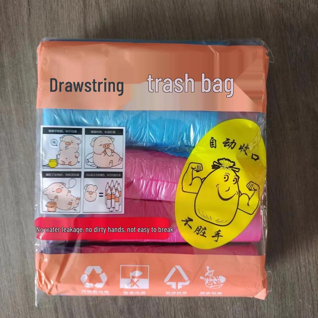 Mittelgroße auslaufsichere Müllbeutel mit Kordelzug für die Küche - Verdickt, Einweg, mit automatischem Verschluss.