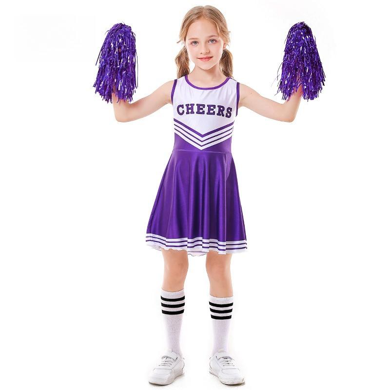 Kids Girls Cheerleaders Cheerleading Football Baby Dress Children Christmas New Year Halloween Cosplay Costumes Performance Role Play Outfit