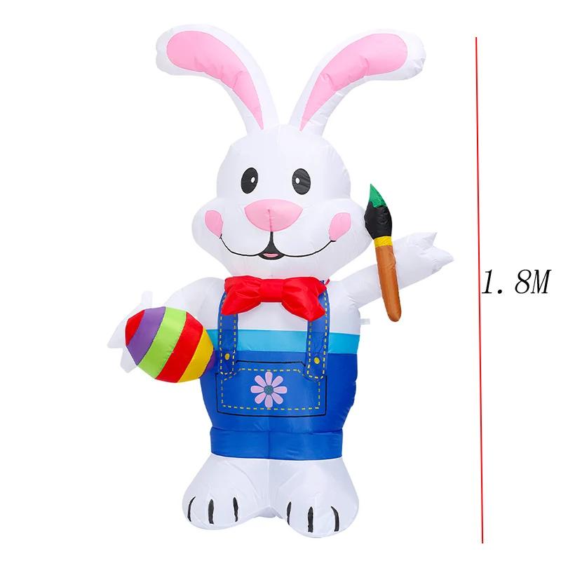 

5.9FT Easter Inflatable Bunny Decorations Build-in LED Easter Egg Rabbit Inflatable Toys for Party Outdoor Home Garden Decor US Plug