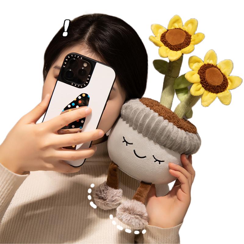 Kawaii Wypchane Pluszowe Rośliny Realistyczna Roślina Doniczkowa Pluszowa Lalka Calla Lily Kaktus Mały Różowy Kwiatek Słonecznik Poduszka Zabawka Dekor