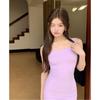 2026 Spring/Summer Pure Desire Slim Fit Women's Dress: Square Neck, Waist-Cinching Bodycon Short Skirt