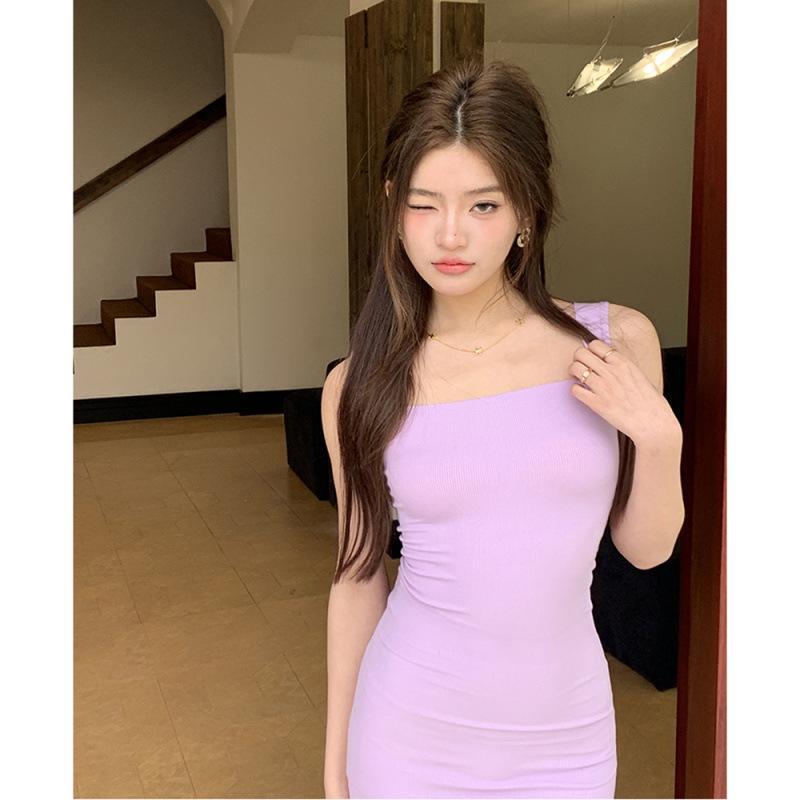 2026 Spring/Summer Pure Desire Slim Fit Women's Dress: Square Neck, Waist-Cinching Bodycon Short Skirt
