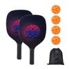 Pickleball Paddles Set with 2 Paddles 4 Balls Storage Bag Wood Racket Ergonomic Grip 40 Holes Balls for Beginners
