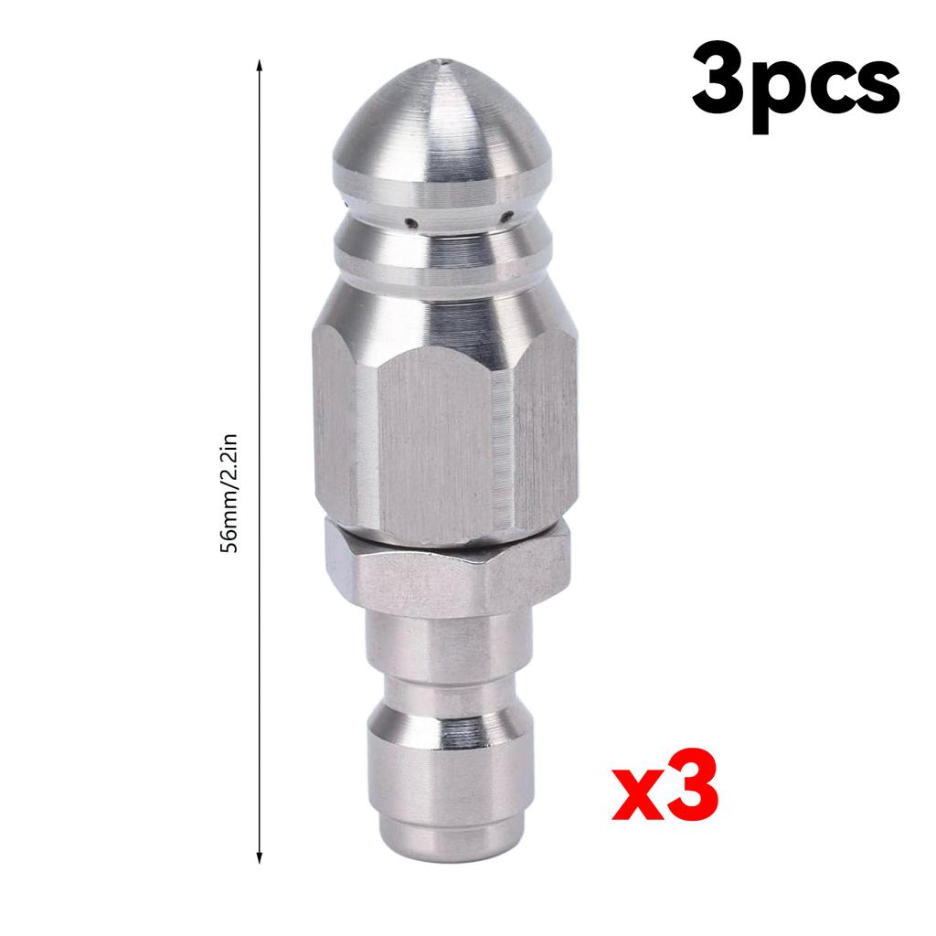 G1/4 Quick Connect Sewer Cleaning Nozzle High Pressure Washer Drain Hose Nozzle 5000PSI Pipe Dredge Washing Tool Accessories