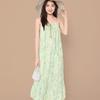 Women's Plus Size Cotton Silk Spaghetti Strap Floral Ruffled Nightgown with Adjustable Straps