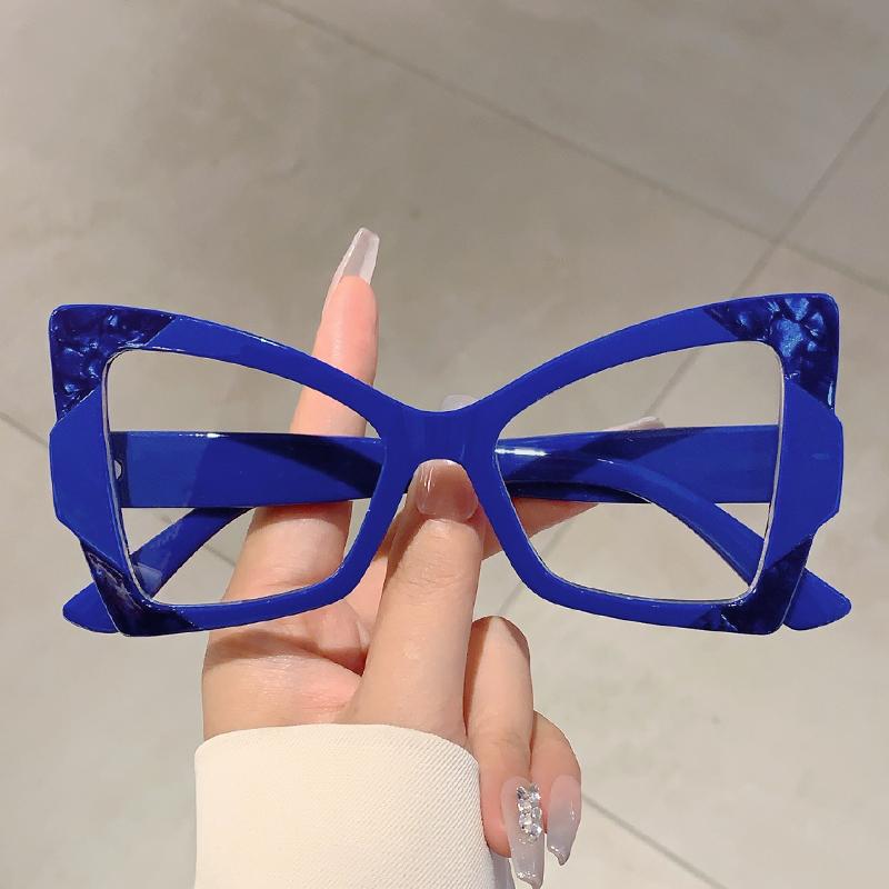 Oversized Cat Eye Glasses Women New Blue Light Blocking Non-prescription Eyeglasses Fashion Butterfly Shaped Eyewear