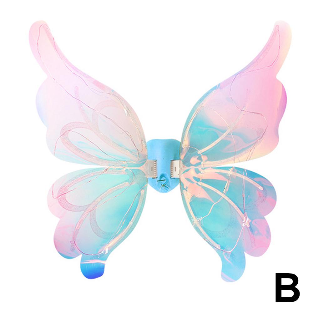 Creative LED Electric Butterfly Wings with Light Music Moving Wings Electric Elf Wings Costume Shimmering Flexibily Luminous Toy