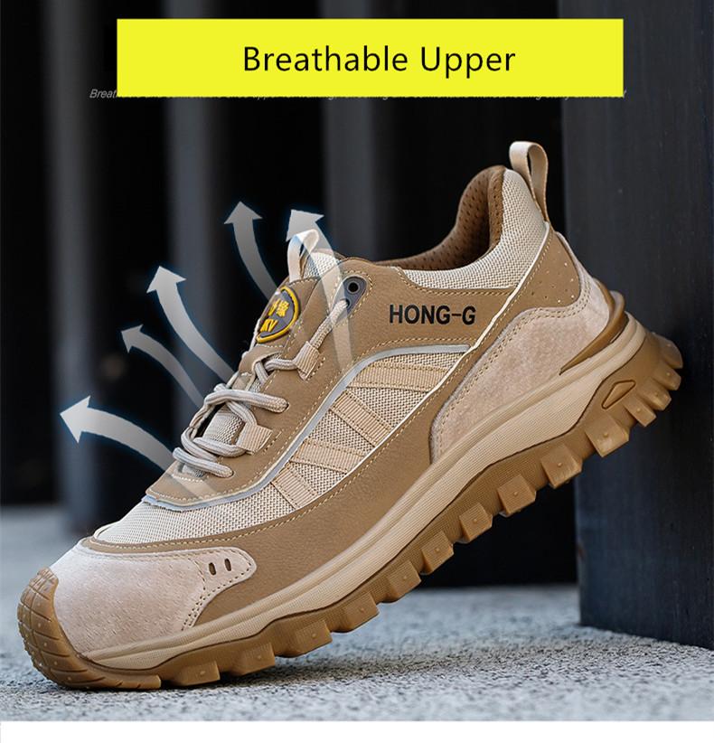 anti puncture Work shoes with steel toe anti sparks suede boots for men anti-slip safety shoes indestructible shoes men gift