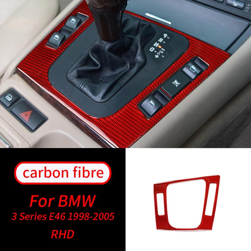For BMW 3Series E46 1998-2005 Real Carbon Fiber Gear Shift Panel Covers Trim Decals Car Interior Mouldings Car Interior