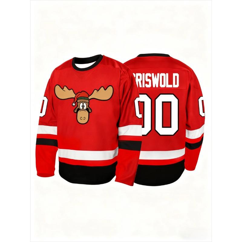 Men's T-shirt, Hockey Casual Wear, O-neck Daily Sweatshirt, Breathable Long-sleeved Top, Men's T-shirt