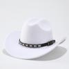 Autumn and Winter Men and Women Retro Ethnic Style Woolen One-word Top Cowboy Hat Big-brimmed Top Hat Jazz Hat