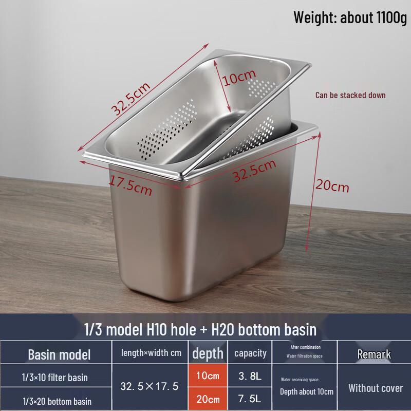 

Commercial Stainless Steel Perforated Gastronorm Pan Set