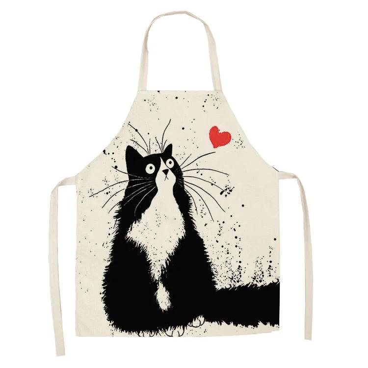 Fruit Cotton Linen Apron Cherry Orange Lemon Printed Kitchen Women Baking Waist Bib Home Cooking Sleeveless Pinafore Delantal