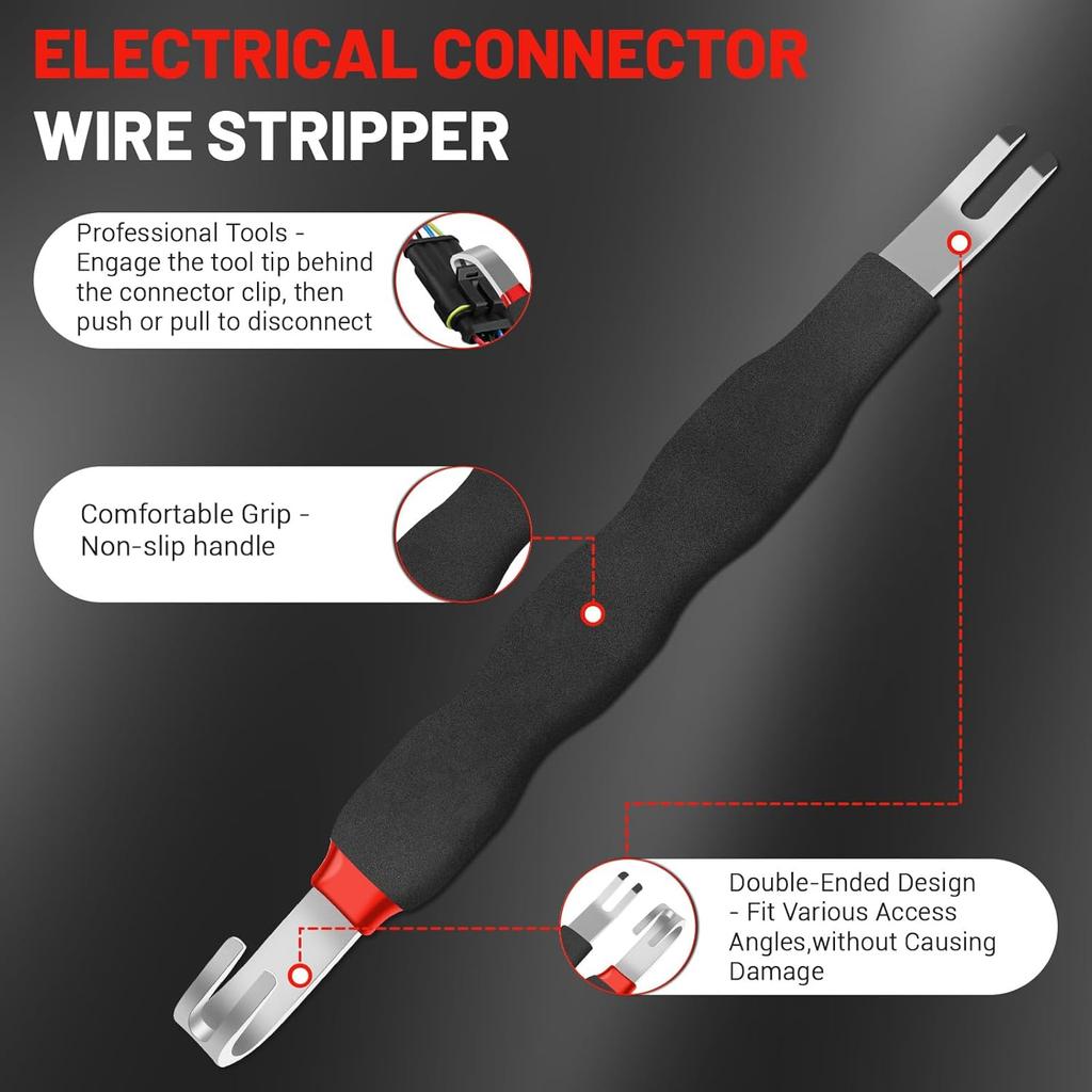 3Pcs Electrical Disconnect Pliers Set, Automotive Electrical Connector Separator With Straight & 60 Degree, Electrical Disconnect Pliers For Cars,