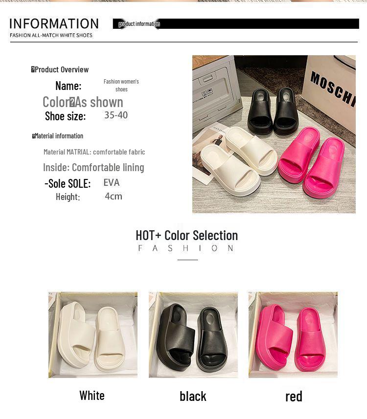 Women's High-Soled Platform Slippers - New Korean Summer Styles, Trendy and Versatile Height-Enhancing Sandals.