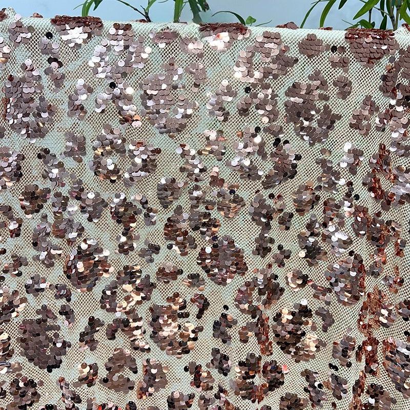 1/3Yard Gradient Full Shiny Sequin Fabric Embroidered Netting Material for Wedding Dresses Evening Gowns Cheongsam Sequin Fabric
